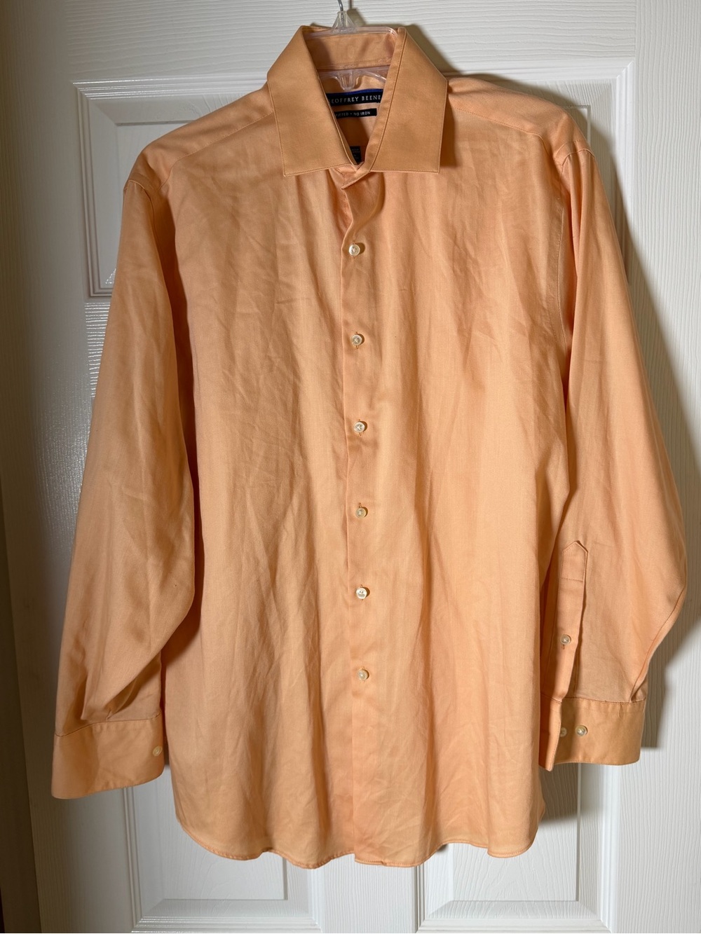 Geoffrey Beene Men's Long-Sleeve Dress Shirt - Light Peach Orange